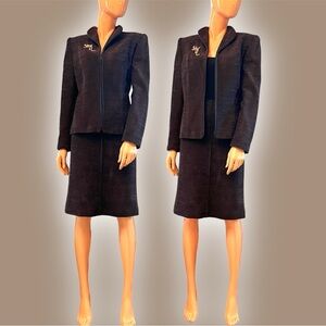 TRAVIS AYERS 90s Chenille Skirt Suit